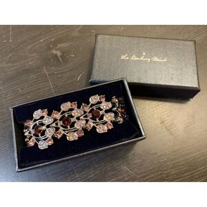 Danbury Mint Cherry Blossom Bracelet AB Crystal Multicolor Stretch Silver Tone